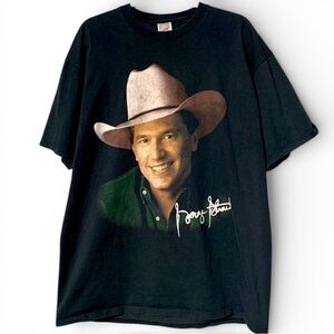 Vintage 90s George Strait T Shirt XL Black | Jerzees Country Music Graphic Tee